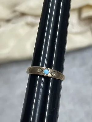 Vintage 1930-40'S Era 10K 1/20 ROSE GOLD W/Turquoise Pearls BABY RING! Cracked • $74