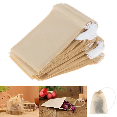 $2.33 • Buy 100X Empty Paper Tea Bags Filter Drawstring Teabags For Herb Loose Te-qy
