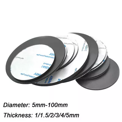 Solid Round Self Adhesive Rubber Pad Disc Sheet Gaskets Dia 10-100mm Thick 1-5mm • £2.75