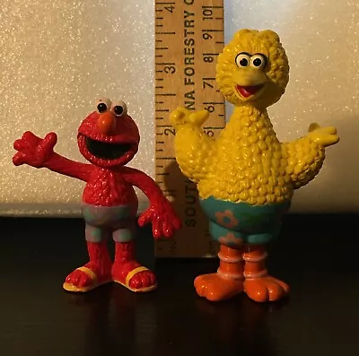 Rare Sesame Street Elmo & Big Bird W Beach Swimwear Figures 2007 Sesame Workshop • $12