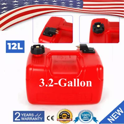 $58 • Buy New! 3.2 Gallon Portable Outboard Boat Marine Fuel Gas Tank 12L Plastic Oil Tank