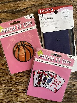 Sewing Notions Iron-On Patches Royal Flush Poker Card Hand Gambling Basketball • $2.99