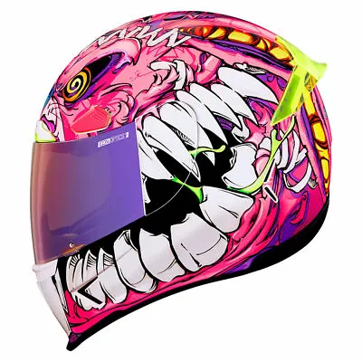 Icon Airframe Pro  Beastie Bunny  Motorcycle Helmet + Purple Shield - Sale!! • $325