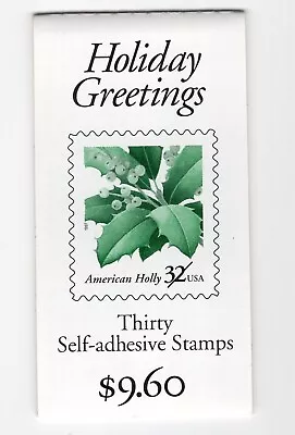 1997 32 Cent Christmas Holly Complete Booklet Of 30 Scott #BK265 Mint NH • $10.95