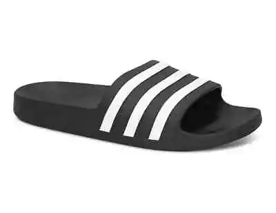 Adidas Unisex Adilette Aqua Slides - Core Black/White • $37.99