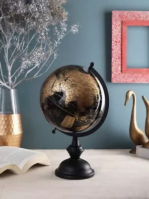 14 Inch Black Educational World Globe With Heavy Metal Arc And Base Gift Item • $144.97