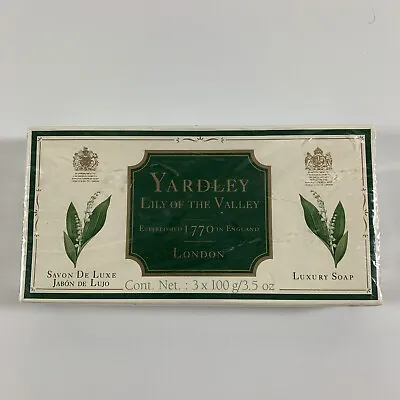 Vintage Yardley Of London Lily Of The Valley Luxury Soaps 3 X 3.5 Oz * Sealed! • £16.37