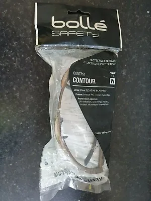 £9 • Buy BOLLE CONTOUR Safety Glasses Clear Smoke ESP Lens Anti-Fog Anti-Scratch FREE Bag