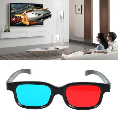 3D Glasses Red Blue Black Frame For Dimensional Anaglyph TV Movie DVD Game • £2.39