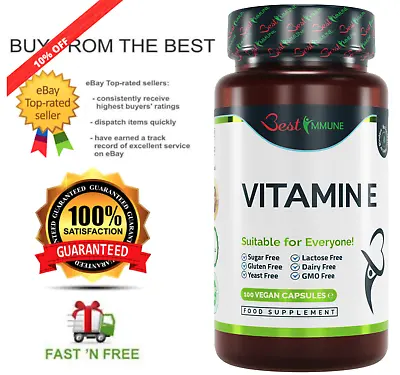 £9.97 • Buy Natural Vitamin E 500iu Improved 100 Vegan Powder Capsules Nothing Artificial 