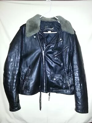 Vintage Montgomery Ward Large Leather Motorcycle Jacket • $75