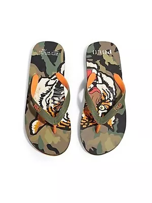 Polo Ralph Lauren Whitlebury Ii Men's Flip Flop Sandal - Tiger Camo (Size 11) • $39.99