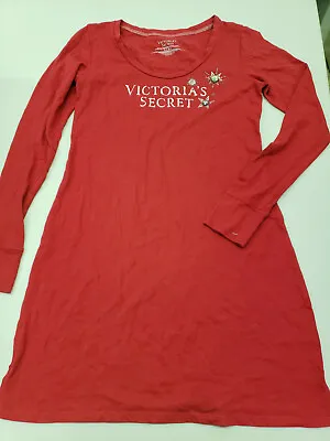 Victorias Secret Womens Red Long Sleeve Sweater Dress Size Extra Small Cotton  • $16.12