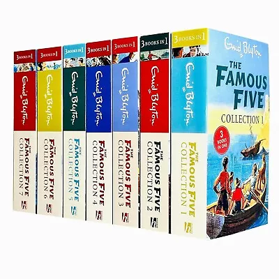 Enid Blyton Famous Five Collection 1-7 Books Set 21 Stories (3 Books In 1) Paper • £29.99