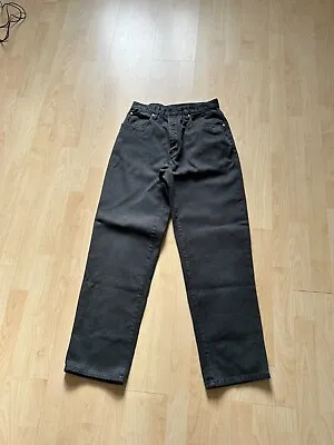 VINTAGE YSL YVES SAINT LAURENT POUR HOMME 1990s BLACK DENIM MENS JEANS /TROUSERS • £34.99