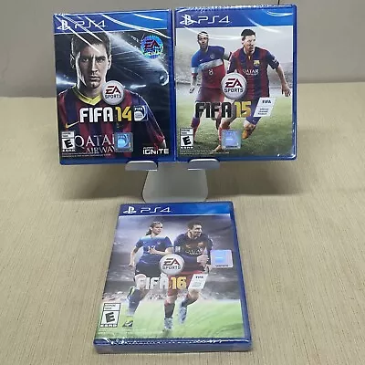 Lot Of 3 FIFA 14 15 16- Brand New Factory Sealed Free Shipping Messi Cover PS4 • $34.95