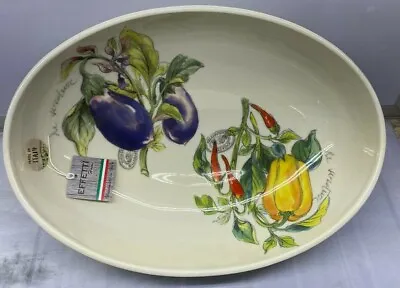 $65.60 • Buy Effetti XL Italy Salad Serving Pasta Bowl New Pepper Eggplant  14  Long 10  Wide