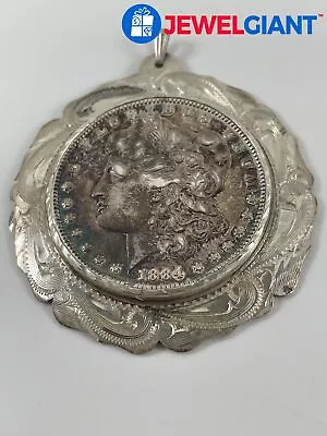 Smith's Incline Sterling Silver Bezel 1884-p Morgan Dollar Pendant 40.7g #ez519 • $21.50