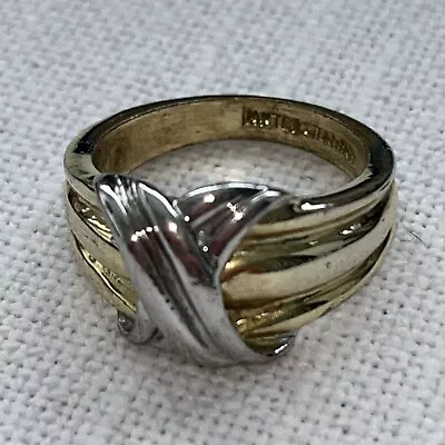 VTG 14KT GE Gold & Silver Tone Ring Size 7 Signed Taiwan • $15