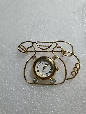 Le Chat Ladies Quartz Watch. Telephone Brooch Watch.  Rare. • £2.29