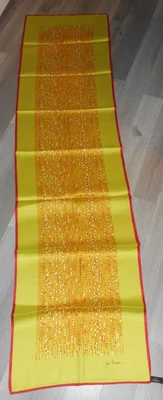 $29.99 • Buy JIM THOMPSON OBLONG RED & GOLD SILK GEOMETRIC PRINT SCARF   17 X72 