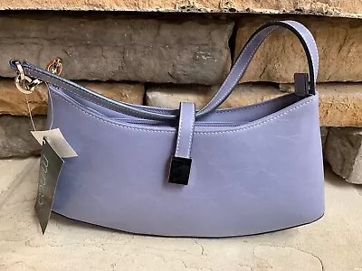Minicci Lavender Faux Leather Shoulder Purse Handbag Inner Zipper & Snap Closure • $10