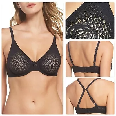 New Wacoal 851205 Halo Lace Convertible Underwire  Bra  34c • $29.50