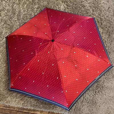 PLAYBOY Folding Umbrella Used Red Vintage Made By Japan Moonbat Co. • $40