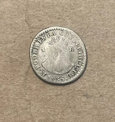 Ecuador - 1835 GJ Silver Real (Volcano) - Very Scarce • $280