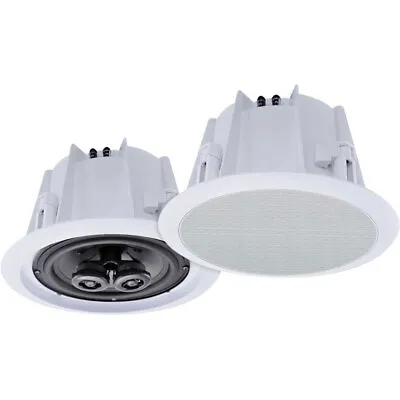 £48 • Buy Domestic Commercial 8in 2-Way Ceiling Speakers Pair 8 Ohms 180W E-audio B412B