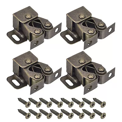 4 Set Double Roller Catch Cabinet Latch For Cupboard Closet Door Bronze • $7.16