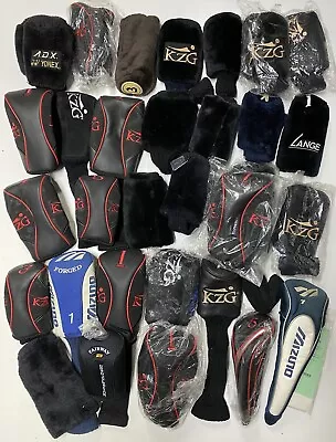 Golf Club Covers Mixed Lot Of 30 + Woods Vintage KZG Mizuno Many New Deadstock • $124.99