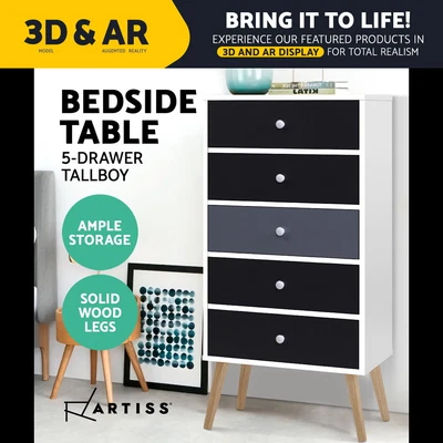 $81.96 • Buy Artiss Chest Of Drawers Dresser Table Tallboy Storage Cabinet Furniture Bedroom