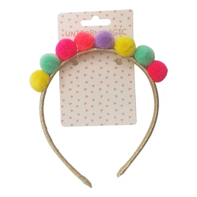 NEW Unicorn Magic Rainbow Pom Pom Headband By Spotlight • $5.50