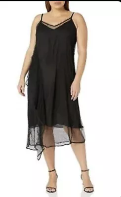 City Chic Capture Mesh Dress Black XL Women’s NWT Slip Sleeveless • $15