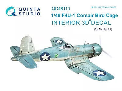 Quinta Studio QD48110 3D Interior Decal F4U-1 Corsair  Bird Cage  (Tamiya) 1/48 • $10.80