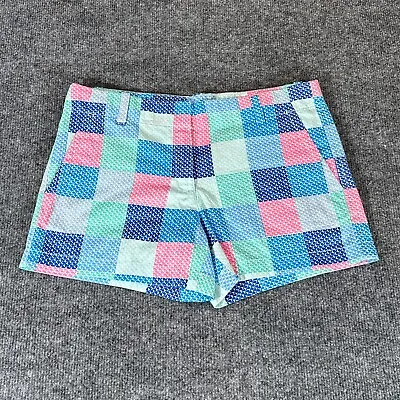 Vineyard Vines Shorts Girls 14 Blue Color Block Whale Pattern Pockets Youth 14 • $9.49