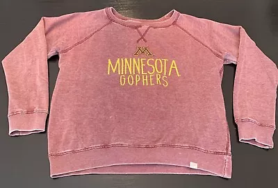 Minnesota Gophers Sweatshirt Maroon Gold Womens Size Large Blue 84 Wide Neck • $13.87