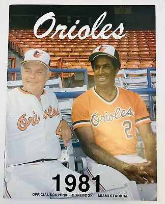 1981 Miami Orioles Official Souvenir Scorebook Baltimore Earl Weaver Cover • $16.96