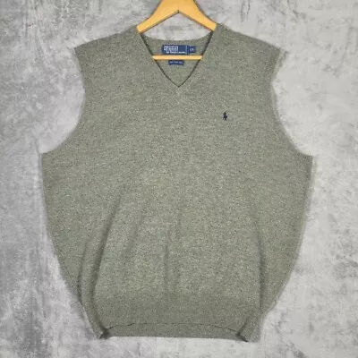 Vtg Polo Ralph Lauren Lambswool Sweater Vest Green Mens 2XL • $24.99