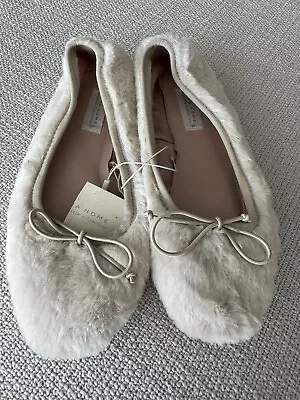 $24.99 • Buy Flat Fur Slippers Women Size 6.5 Zara Home New With Tag