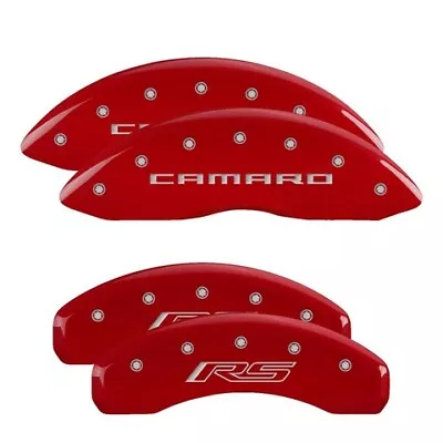 MGP Caliper Covers Set Of 4 Red Finish Silver Camaro / RS (Gen 5/6) • $289