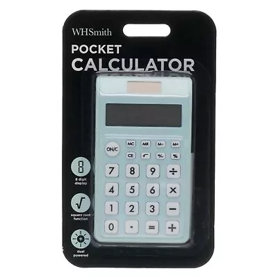 £5.19 • Buy WHSmith Mint Green Pocket Calculator 8 Digit Display With Large White Buttons