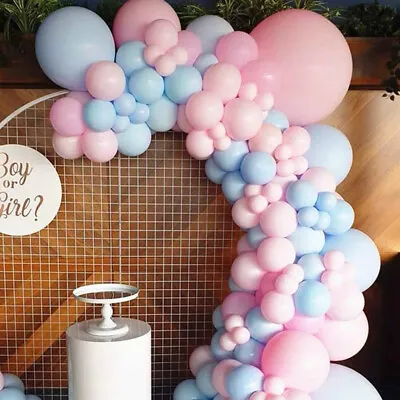 120x Blue Pink Balloons Garland Arch Kit Baby Shower Gender Reveal Wedding Party • £2.94