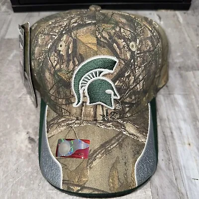 Michigan State MSU Spartans Sparty Baseball Hat Ball Cap Realtree Camo Stretch • $21.49