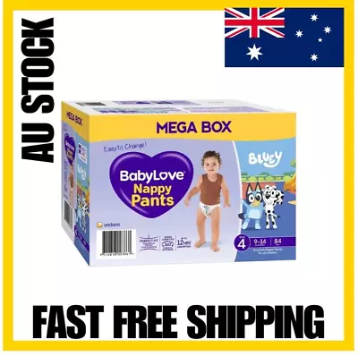 Bluey Size 4 BabyLove Nappy Pants Mega Box Toddler 84 Nappy Pants - AUS SELLER • $54.95