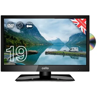 Cello 12v 19” Campervan Motorhome LED Digital TV With Freeview And Built In DVD • £179