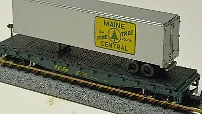 N Scale Atlas 3771 TOFC 40’ Piggyback Flatcar W/Trailer Maine Central #7500 NEW • $0.99