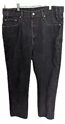 VTG Levi's 550 Men Tag 38x32 100% Cotton Relaxed Black Jeans Actual 36x29 Hemmed • $23.95