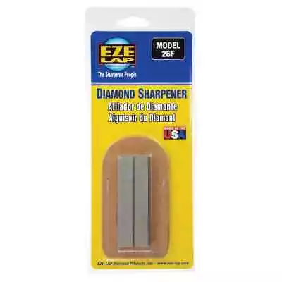 Eze Lap Diamond Stone Pocket Sharpener 600grit Fine Model 26F Leather Pouch EDC • $39.95